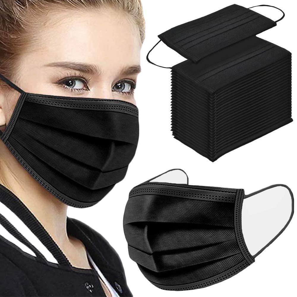 .88 – (50PCS) 3 PLY Black Disposable Face Mask
