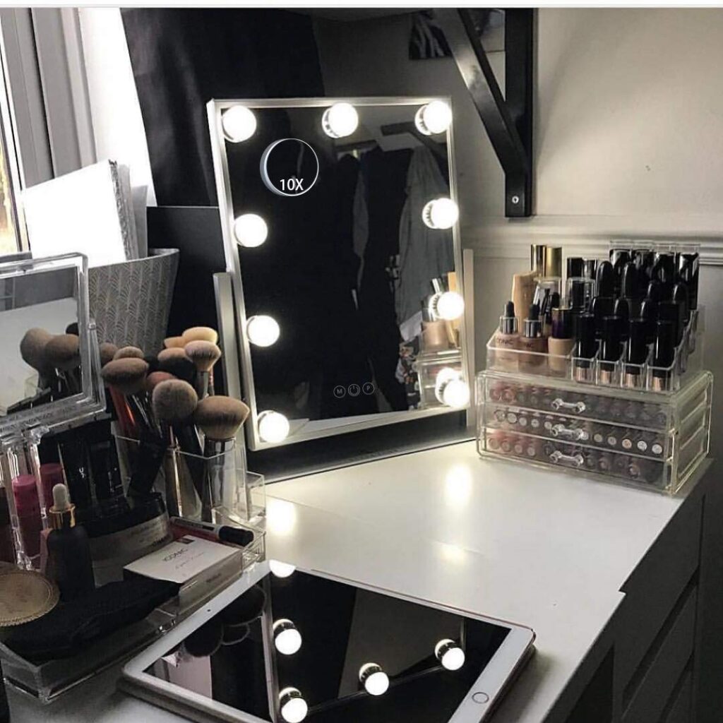 Hollywood Lighted Smart Touch Vanity Makeup Mirror with 10X Magnification 360°Rotation – .69