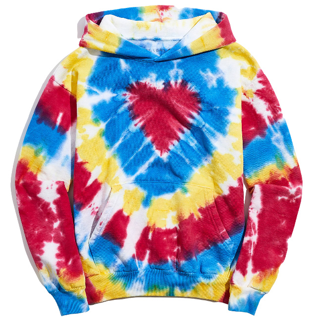 (50% OFF) UO Exclusive Heart Tie-Dye Hoodie Sweatshirt – .99