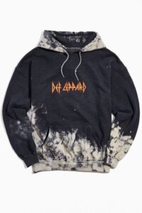 Def Leppard Bleach Dye Hoodie Sweatshirt On Sale For 42% Off!